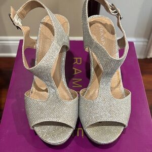 Rampage Glittering Silver Heels
